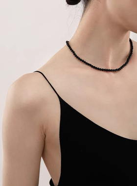 Céleste黑色玛瑙串珠项链女