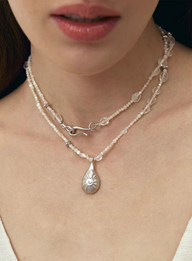 Céleste白水晶微澜贝壳项链女