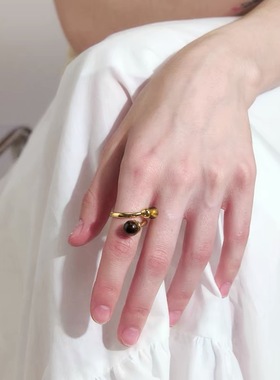 Céleste虎眼石守财幸运开口戒指