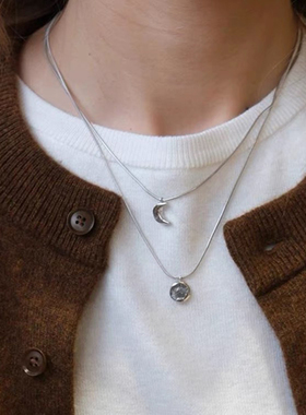 Céleste日月系列不对称项链女