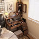 Fully solid wood dressing table storage cabinet integrated retro style