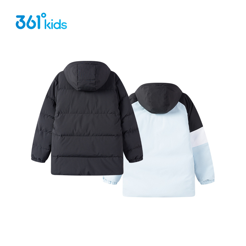 【商场同款】361童装男童两面穿羽绒服2025春季新款中长保暖外套 - 图0