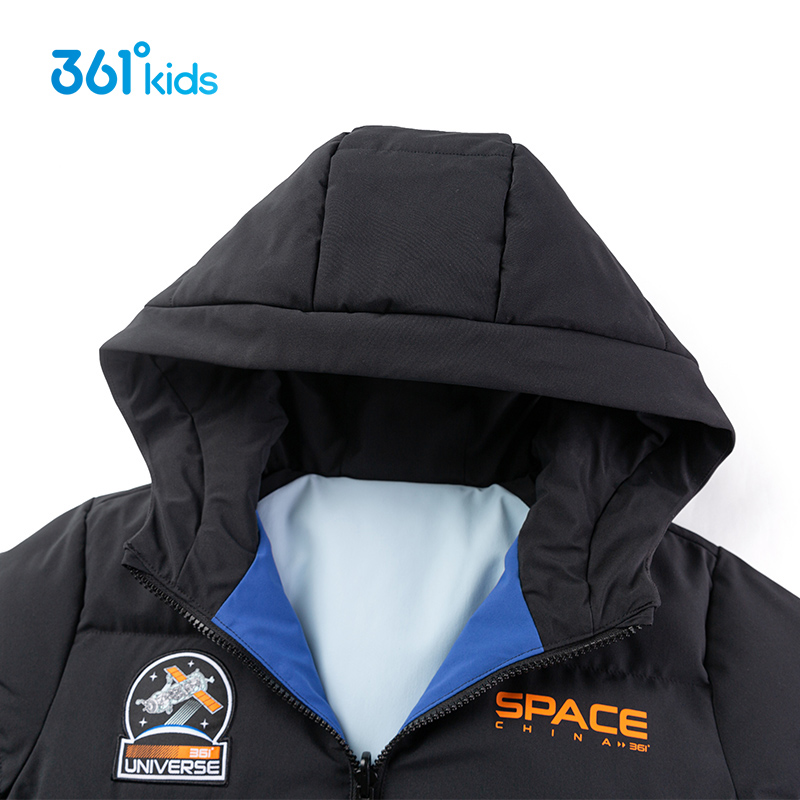 【商场同款】361童装男童两面穿羽绒服2025春季新款中长保暖外套 - 图1