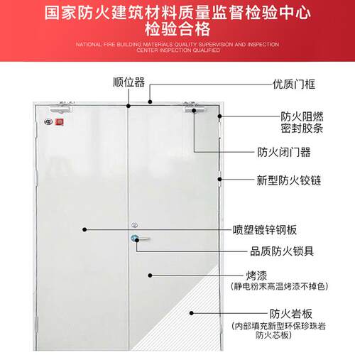 防火门厂家直销甲级乙丙级消防工程通道宾馆隔热钢制防火门资质齐 - 图2