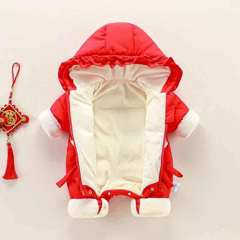 拜年服女宝宝过年冬季新年连体衣 卟哩卟哩连身衣/爬服/哈衣