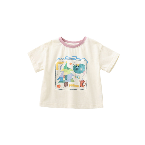 Elfairy儿童卡通T恤女童短袖上衣2024新款纯棉宝宝半袖婴儿夏装棉