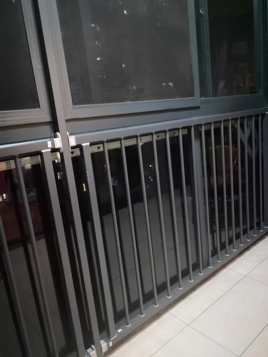 (深灰色)室内防盗窗防护栏免打孔飘窗阳台儿童防坠楼护栏网神器