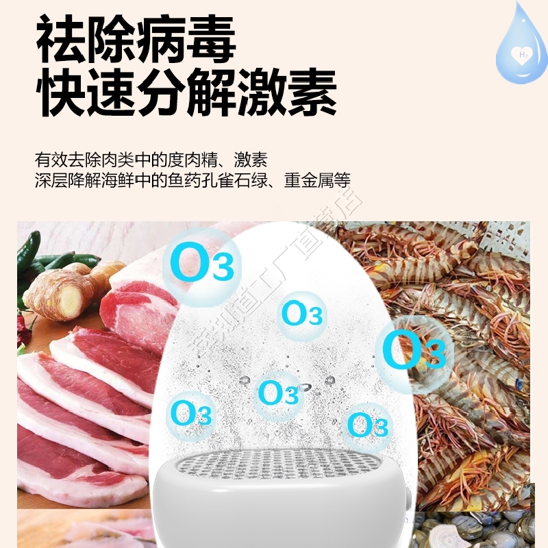 果蔬净化器清洗机洗菜食材去农药残留全自动智能双仓臭氧消毒家用