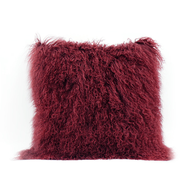 『巴黎周末』高级法式酒红色滩羊毛抱枕沙发毛绒靠垫样板间售楼处,淘宝优惠券,粉丝福利购,淘宝优惠卷