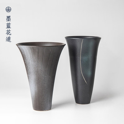 日本进口池坊花器陶瓷禅意日式花道插花陶瓷器皿生花立花插花培训 虎窝淘