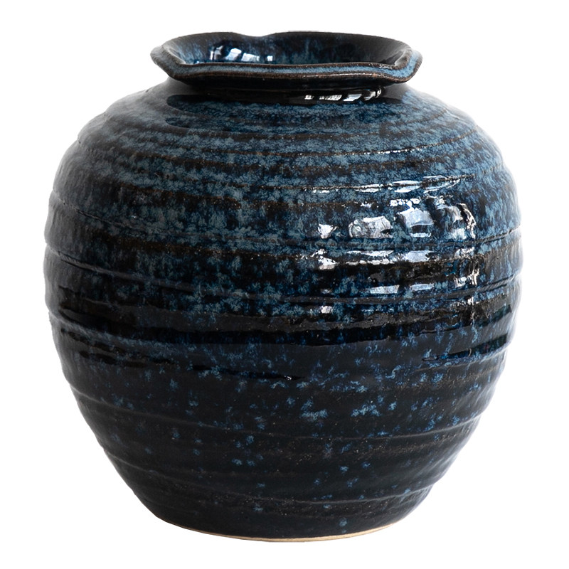 日本进口万古烧现货陶罐日式花道插花花瓶陶瓷自由池坊花器器皿