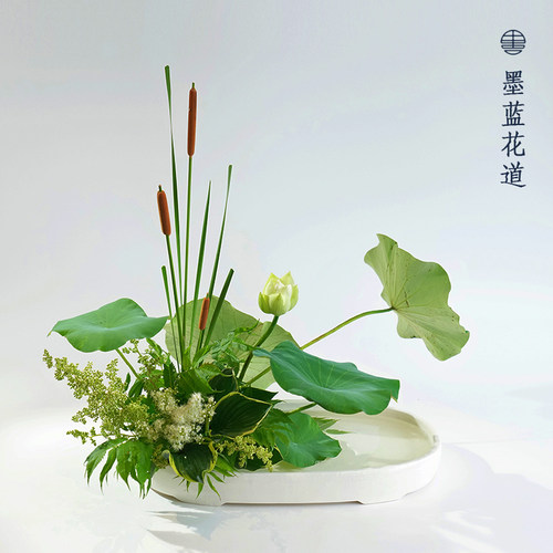 特大椭圆小判花器花盆 小原流写景盛花插花日式花道花艺展出布景 - 图0
