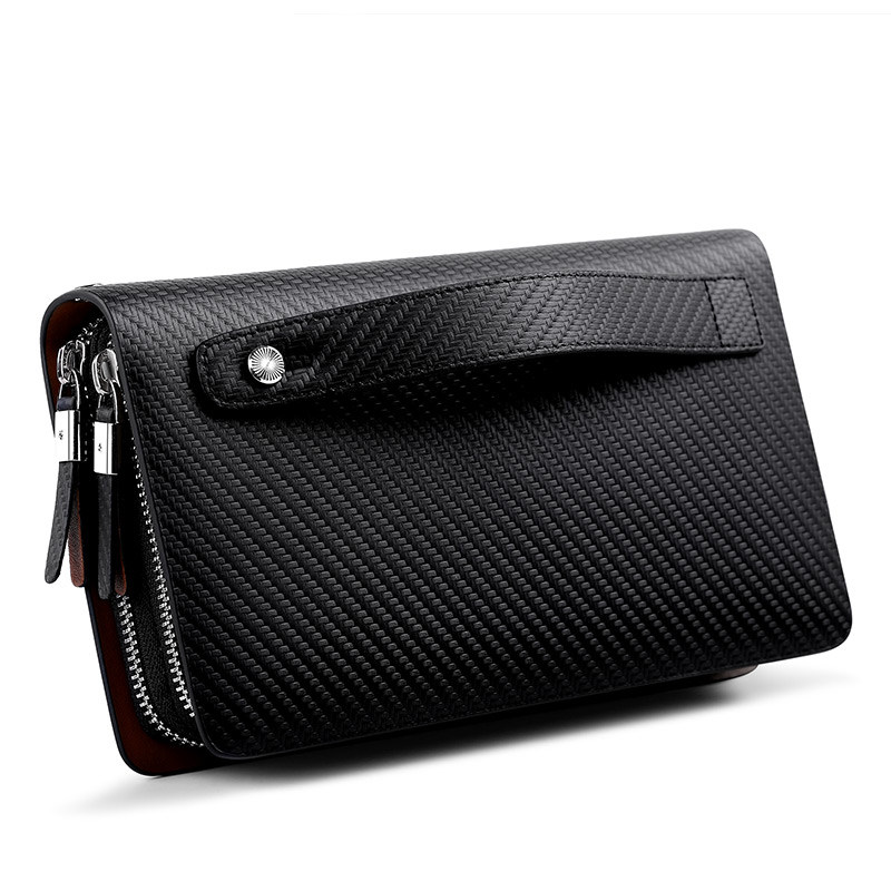 英皇保罗商务大容量牛皮长款手拿包 英皇保罗男士包袋