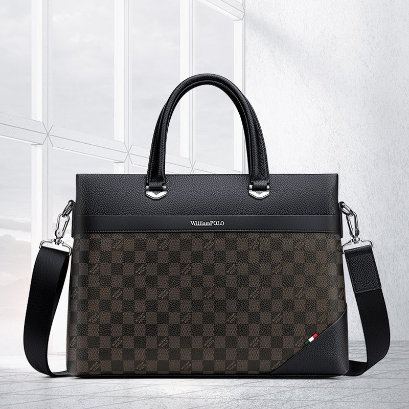 英皇保罗真皮公文包男士潮斜挎包 英皇保罗男士包袋