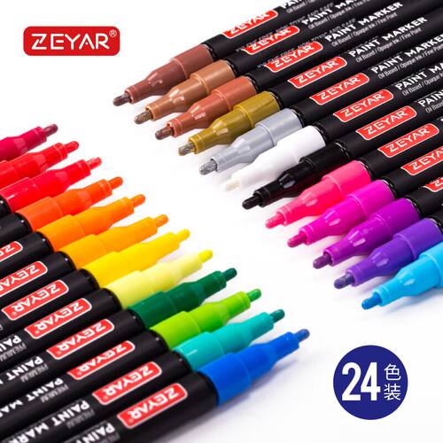 ZEYAR油漆笔防水不掉色补漆笔鞋子涂鸦笔手绘细头工业油漆笔 - 图3