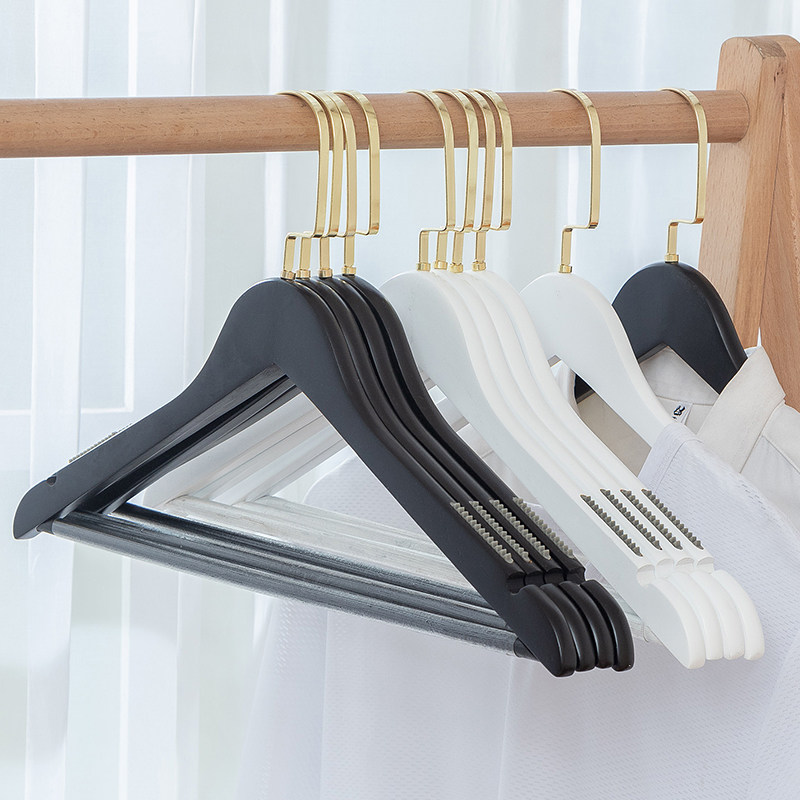 白色实木衣架子成人服装店家用木头衣撑木质防滑衣挂衣架衣服撑子_虎窝淘