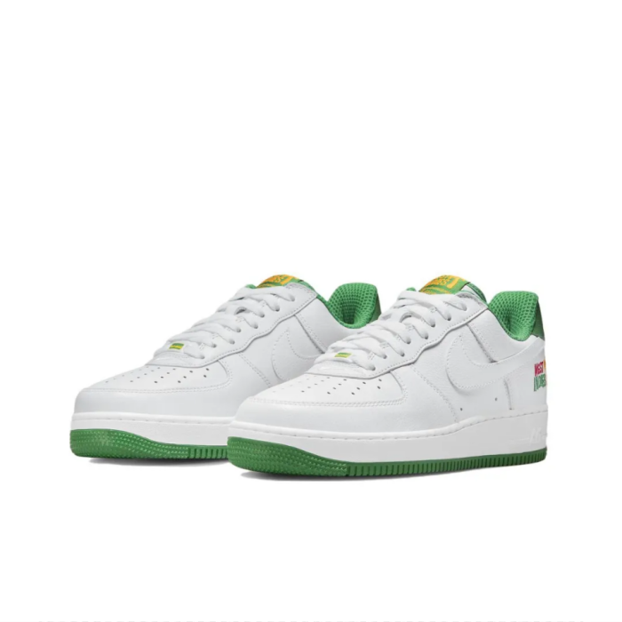 Nike Air Force 1 Low潮流经典休闲板鞋 白绿 布鲁克林DX1156-100 - 图3