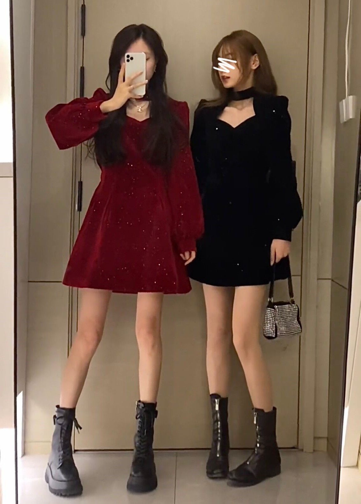 【圣诞红色】赴宴丝绒千金年会连衣裙 达琦思连衣裙