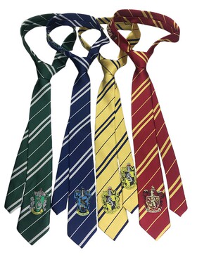 哈利波特领带徽章jk制服可定制男女搭配四大学院绿色条纹魔法ins