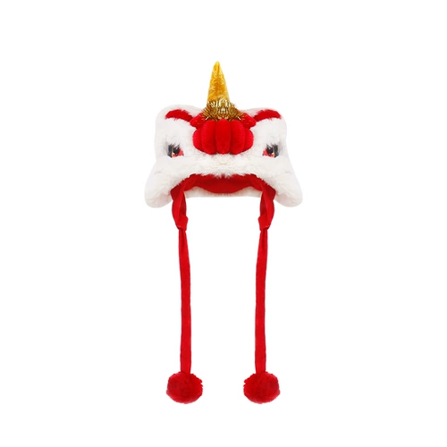 Ji zi tsai Pet Cat Cat Dog and Dog Новая годоватая одежда Happy Lion Dance Cat Cat с маленькой шляпой для собак Дракон Новый год