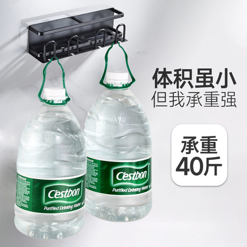 黑色太空铝卫生间电动牙刷架浴室牙膏置物架刷牙漱口杯架子免打孔 - 图1