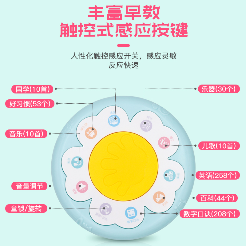 音乐0-6-12个宝宝早教益智拍拍鼓 勒米熊电动手拍鼓