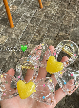 【实拍】超美透明蝴蝶结黄色爱心