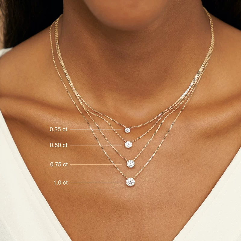 Импорт Diamond, минималистичный свитер, ожерелье, США, образец золота 750, 1 карат