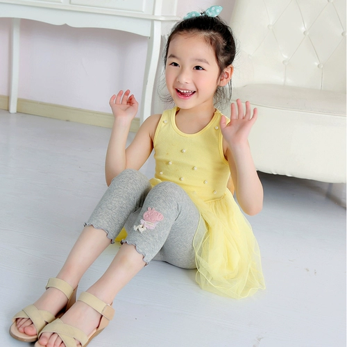 Тонкие штаны для девочек, детские леггинсы для отдыха, в западном стиле, детская одежда