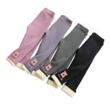 Демисезонные бархатные детские утепленные мультяшные леггинсы, удерживающие тепло штаны, с медвежатами