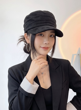 女士秋冬复古褶皱大头围马术帽
