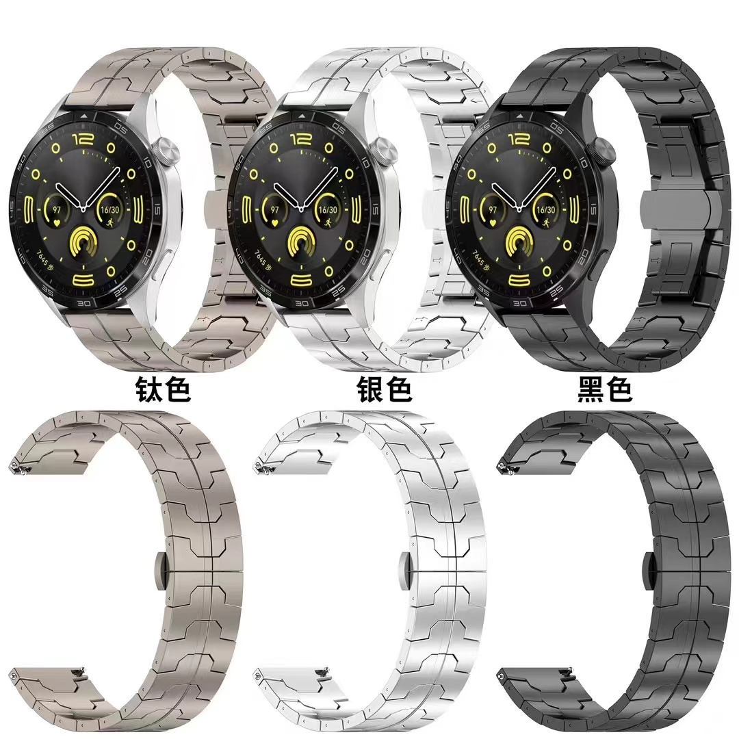 适用AppleWatch Ultra表带钢铁侠纯钛合金苹果S8表带ultra2钛金属49mm蝴蝶扣iwatch9/8/7/6/SE/5/4表带45mm44 - 图0