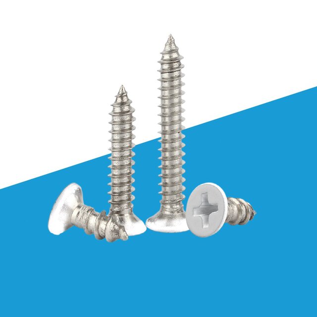 White countersunk head self-tapping screw paint spray white screw
