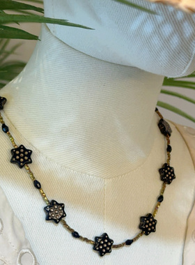 金色六芒星春夏新品波西米亚风米珠异域风情夸张捷克琉璃项链