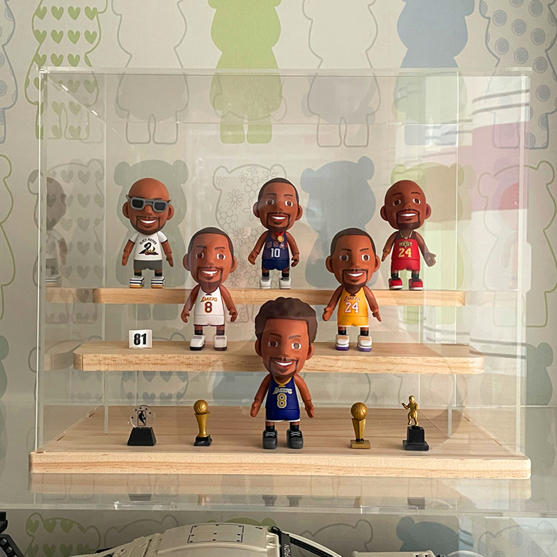 Fully transparent blind box storage display stand Bubble Mart acrylic dust box doll hand-held storage box storage rack