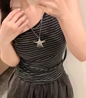 甜酷辣妹海星串珠长款项链女款