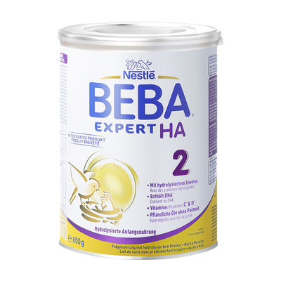 德国雀巢BEBA EXPERT适度水解婴幼儿低敏奶粉2段进口800g