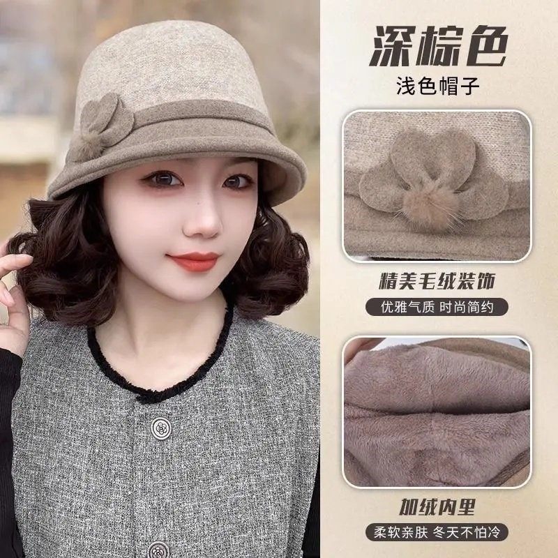 假发一体帽子女秋冬洋气渔夫帽短卷发全头套时尚妈妈款帽子假发,淘宝优惠券,粉丝福利购,淘宝优惠卷