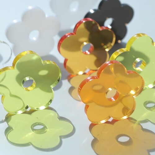 小木良品洞洞板亚克力配件花朵洞洞板置物架装饰花创意杯垫 - 图0