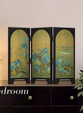 宋代美学摆件画屏风桌面摆件复古客厅电视柜斗柜装饰房间家居饰品