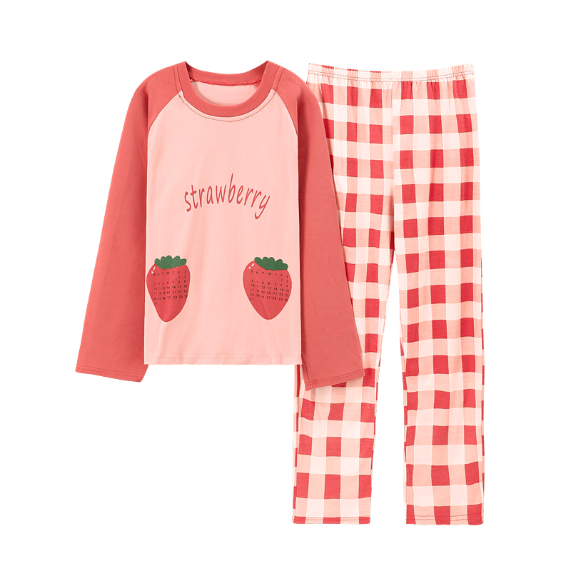 赫伦蒂旗舰店新款睡衣女春秋季纯棉长袖韩版学生可爱女士秋冬家居服套装可外穿0