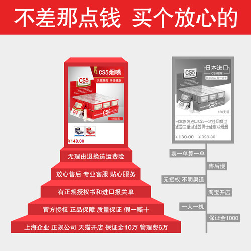 CS5烟嘴过滤嘴一次性日本进口新款烟香滤嘴过滤器三用粗中细吸烟 - 图1