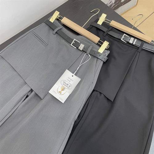 高级感西装裤女新款高腰显瘦宽松垂感窄版直筒阔腿裤K#16 - 图2