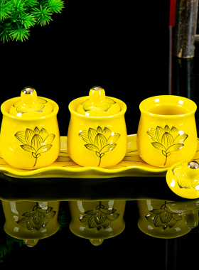 供水杯陶瓷莲花观音佛堂供水杯