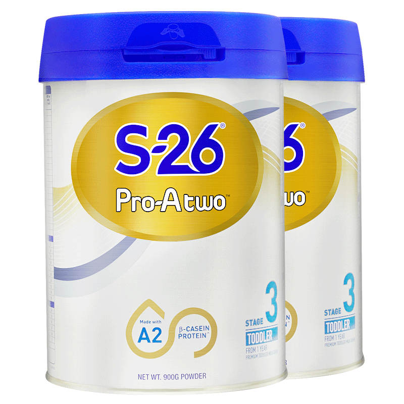 S-26海外旗舰店 新西兰进口惠氏S26 A2酪蛋白婴儿配方奶粉3段宝宝*2有2段0