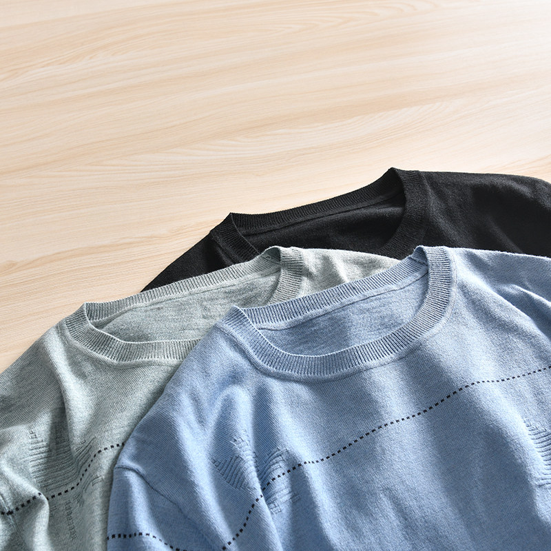 捡漏羊毛混纺！外贸男装工厂尾货套头圆领条纹提花休闲长袖针织衫,淘宝优惠券,粉丝福利购,淘宝优惠卷