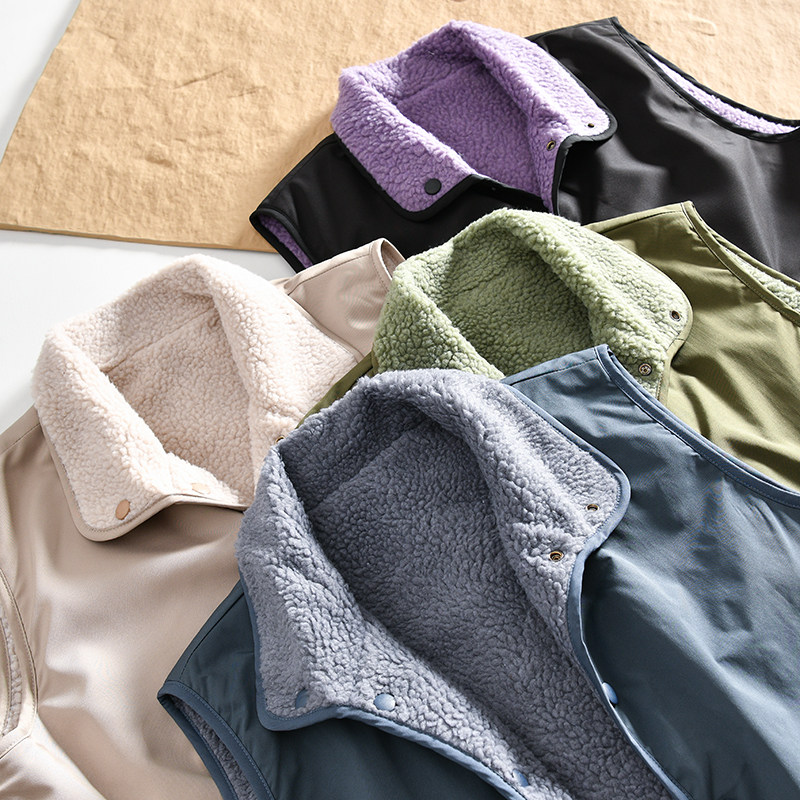 自留款~山系户外！两面穿！秋冬仿羊羔绒纯色百搭保暖翻领马甲男,淘宝优惠券,粉丝福利购,淘宝优惠卷