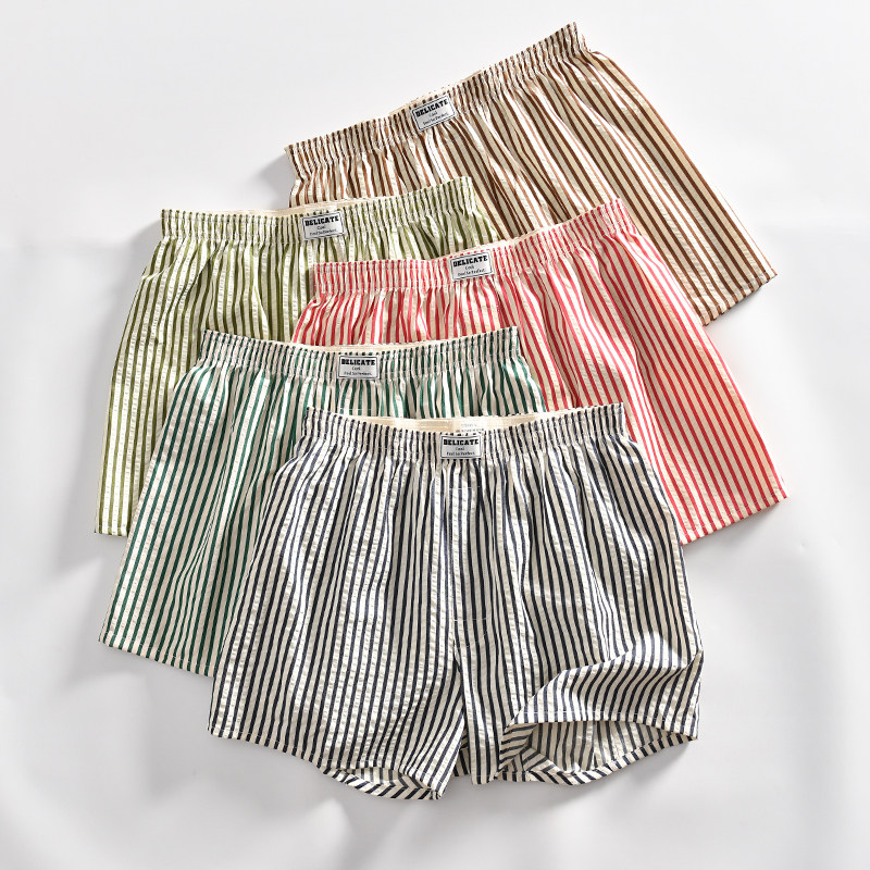 自留两条！亲肤水洗棉！新品男士透气薄款宽松条纹阿罗裤家居短裤,淘宝优惠券,粉丝福利购,淘宝优惠卷