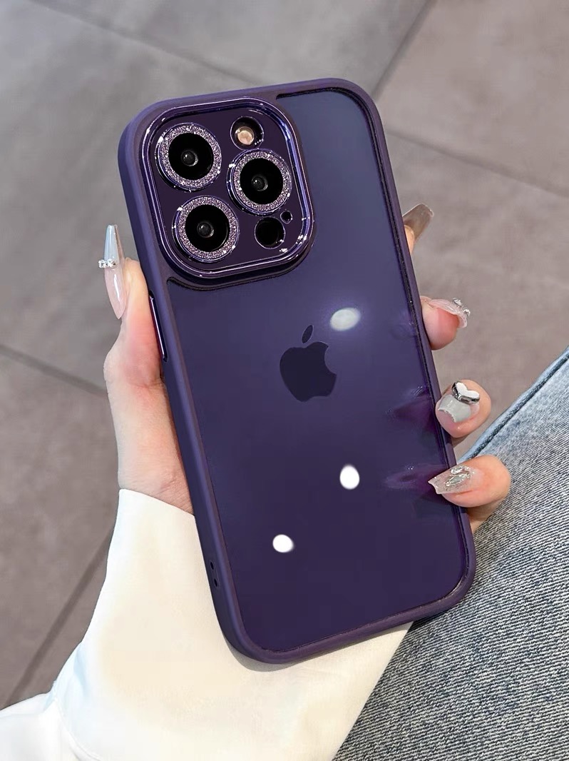 新款暗紫色适用苹果14promax手机壳iphone13透明1211轻奢全包防摔 - 图3
