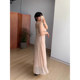 FishCake plus size fat pink style ວັນພັກຜ່ອນ floral suspender dress ຂອງແມ່ຍິງ slim ແລະ versatile dress